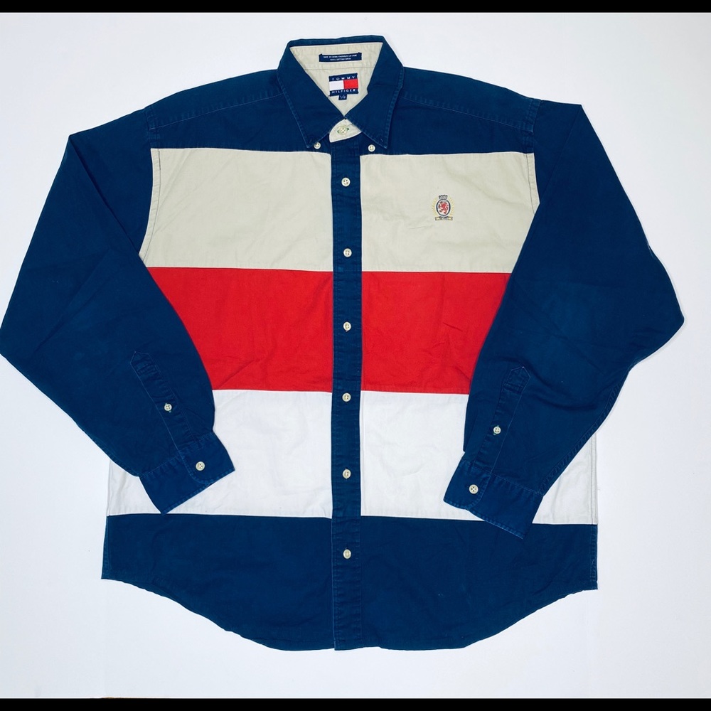 Vintage Tommy Hilfiger big strip button down